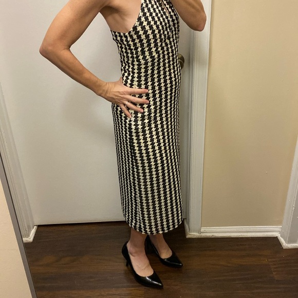 Jessica Ash vintage houndstooth  halter dress - Picture 2 of 9